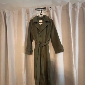 Abercrombie & Fitch Dark Green wool trench Medium